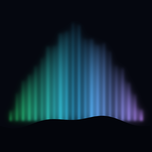 AOTEAURORA icon showing an aurora over dark hills