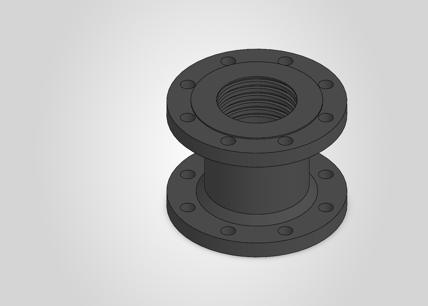 AS 2129 Table E DN100 double-flanged spool created through a SolidPilot SOLIDWORKS workflow
